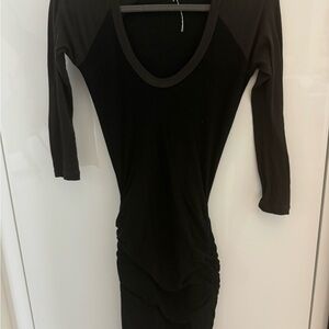 Cotton stretch rouched side dress